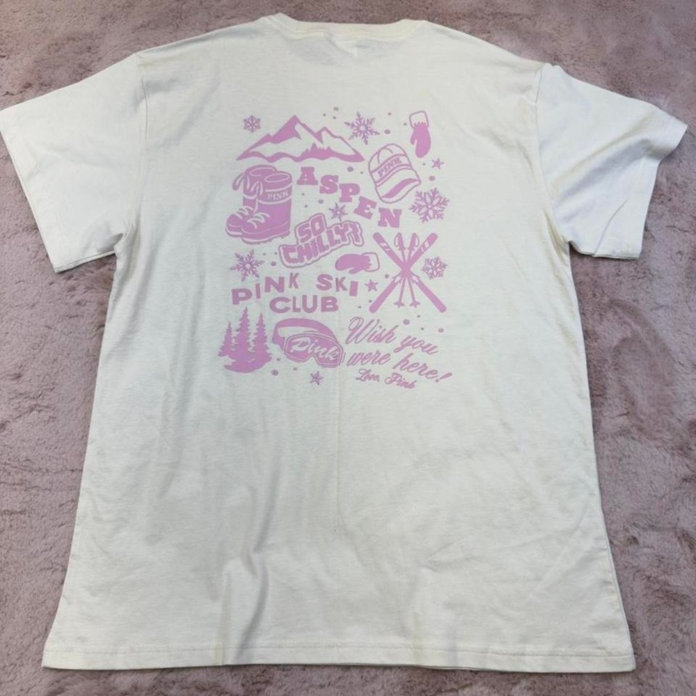 Brand New PINK Victoria's Secret Aspen Graphic Tee, aspen ski graphic